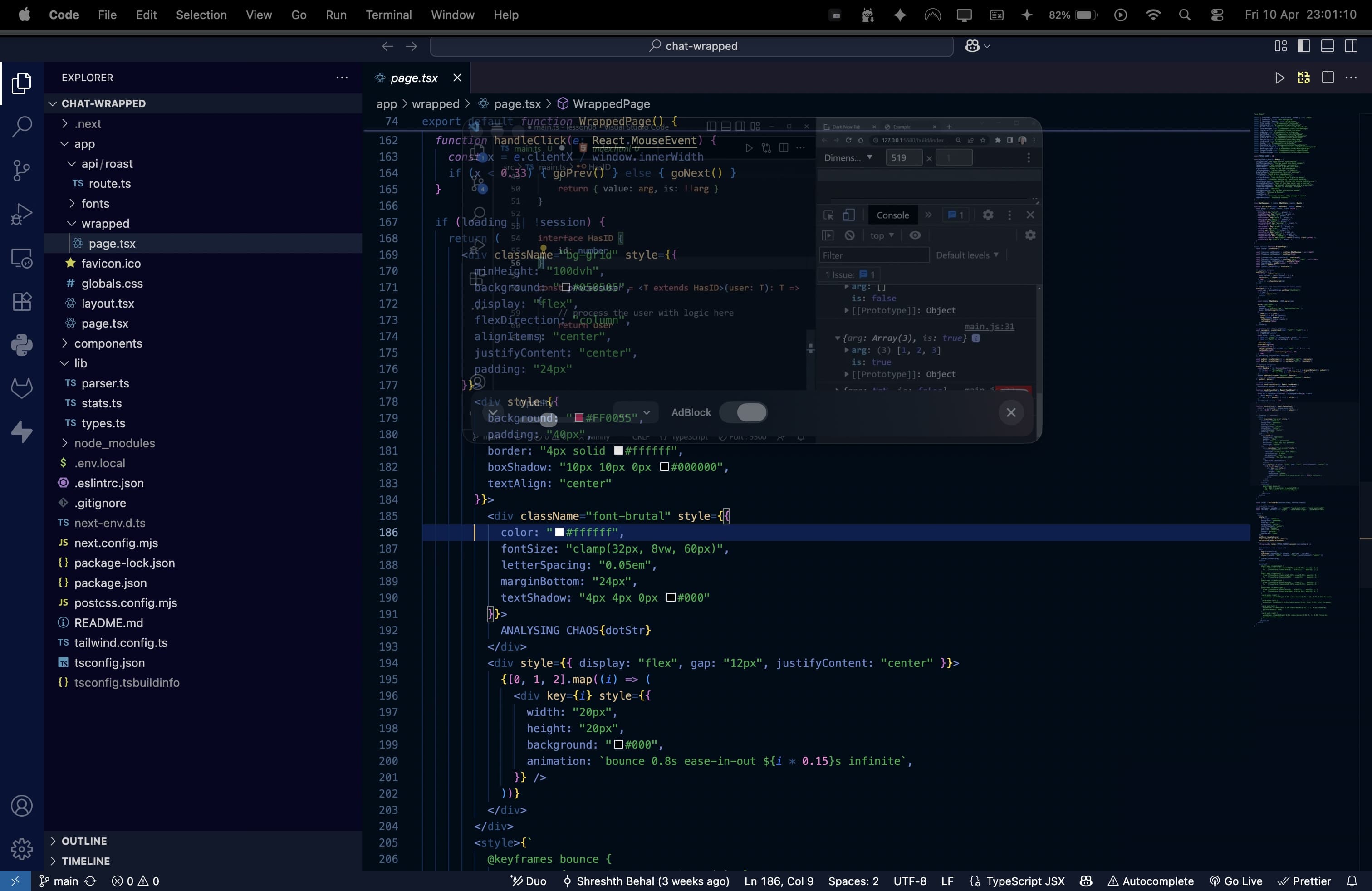 Float faded over fullscreen VS Code